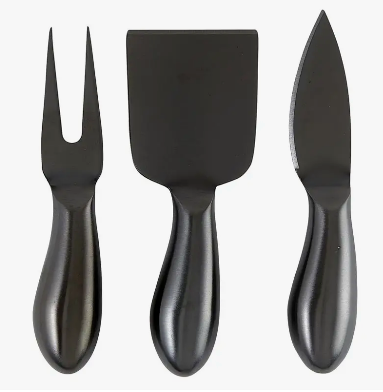 Matte Black Cheese Knives Set