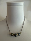 3 of a kind necklace Black Spinel