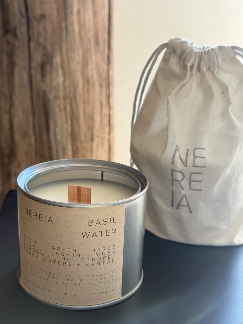 Basil Water Tin Candle