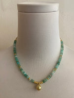 Gemstone and Single Pearl Necklace 