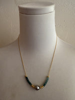 Gemstone and Single Pearl Necklace