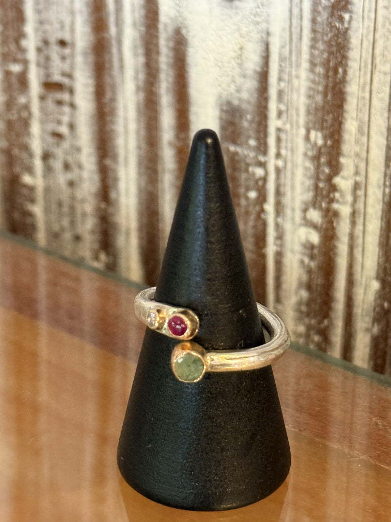 Garnet and Aquamarine Ring