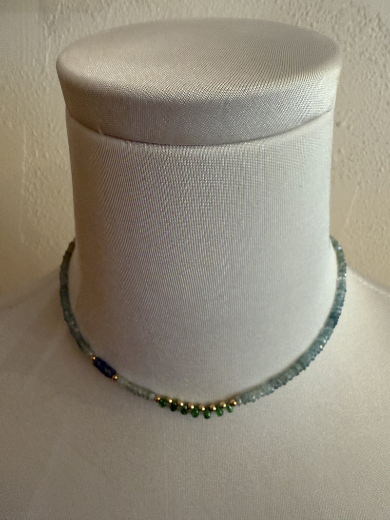 Zircon and Green Onyx Necklace