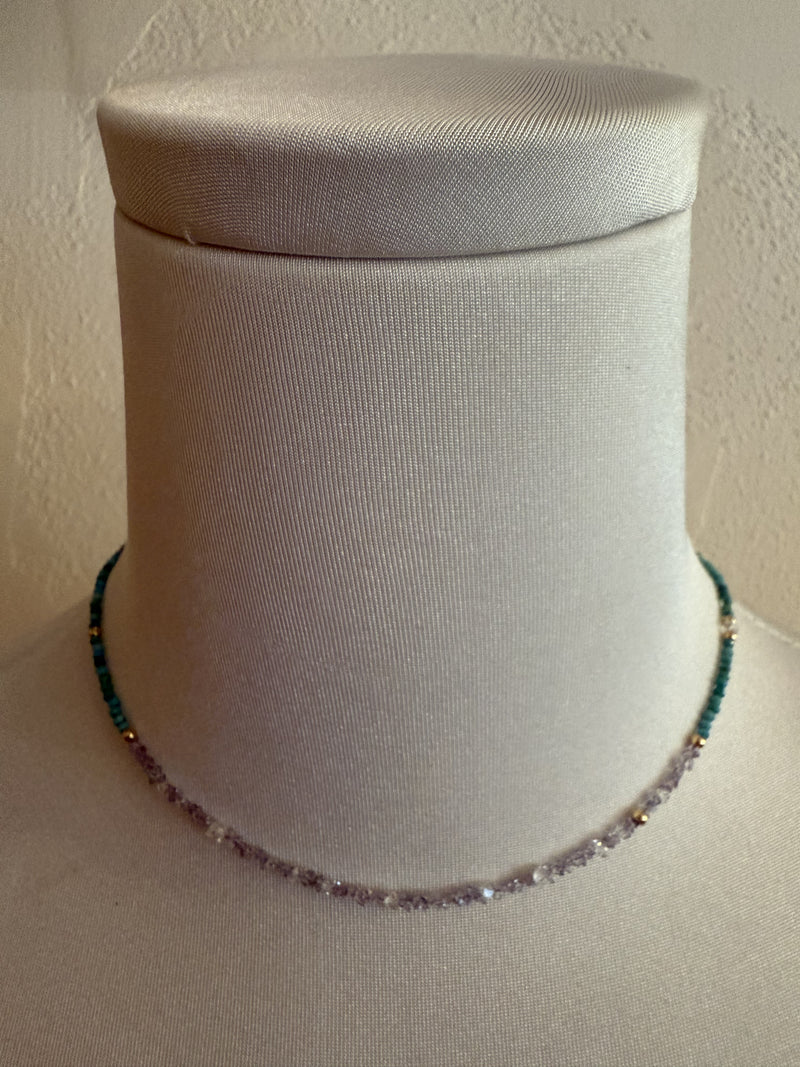 Mini Herkimer and Gemstone Necklace