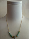 Gemstone and Single Pearl Necklace