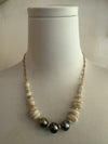 Tahitian Pearls and Puka Shell Necklace