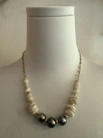 Tahitian Pearls and Puka Shell Necklace