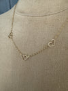 Triple Tiny Hearts Necklace