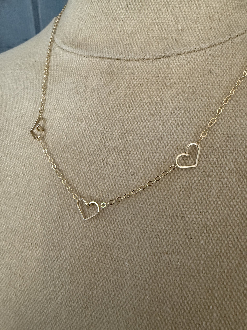 Triple Tiny Hearts Necklace