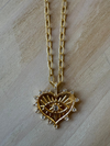 Topaz Eye Heart Necklace