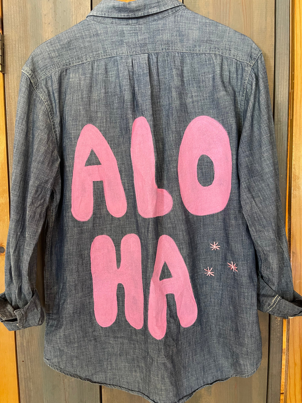 Pink Hand Painted ALOHA on back