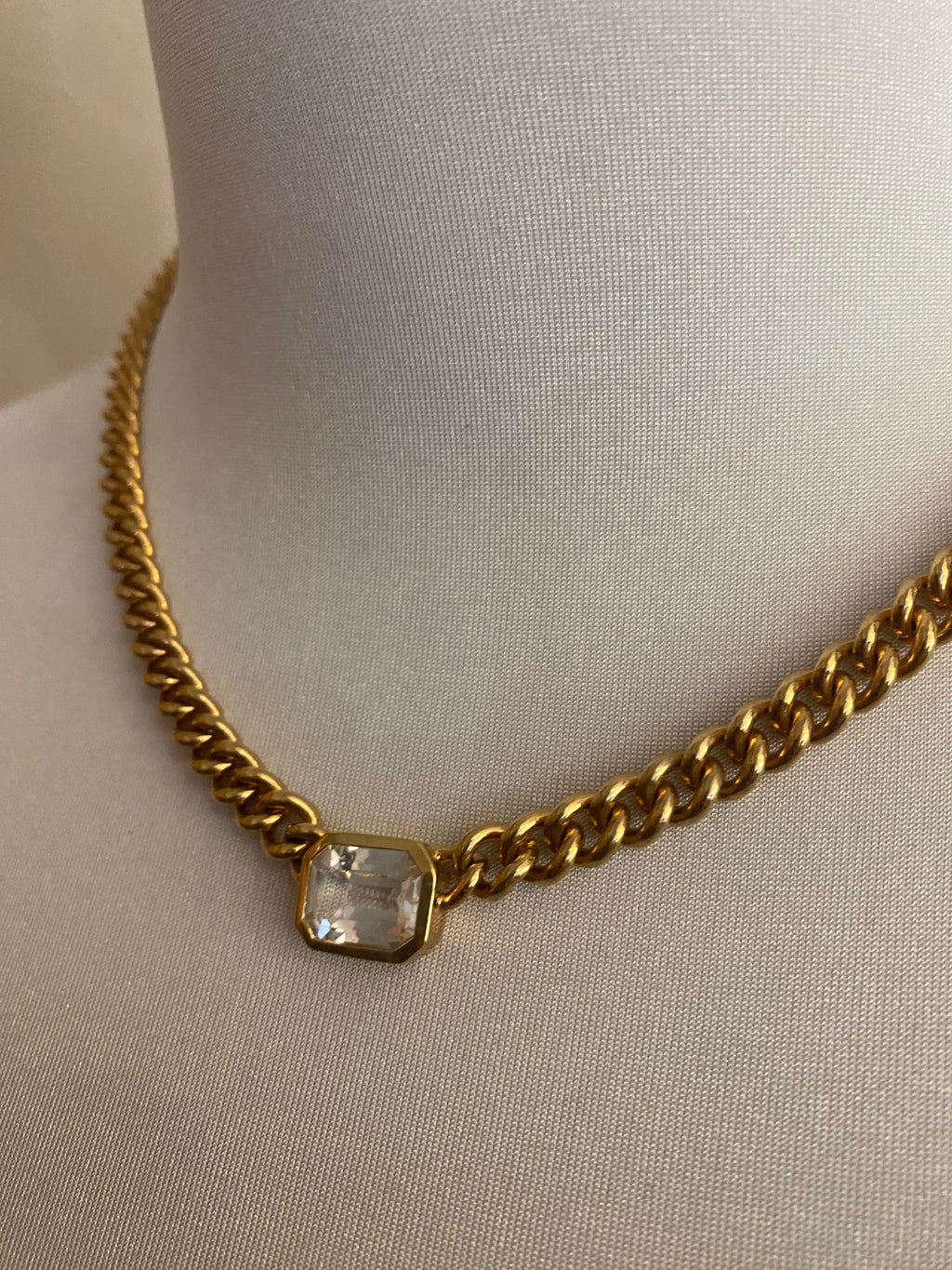 Large Square Topaz Necklace (a.s)