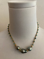 Tahitian Pearl and Emerald Necklace (l.s)