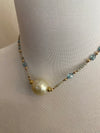 South Sea Pearl & Aquamarine Necklace (l.s)