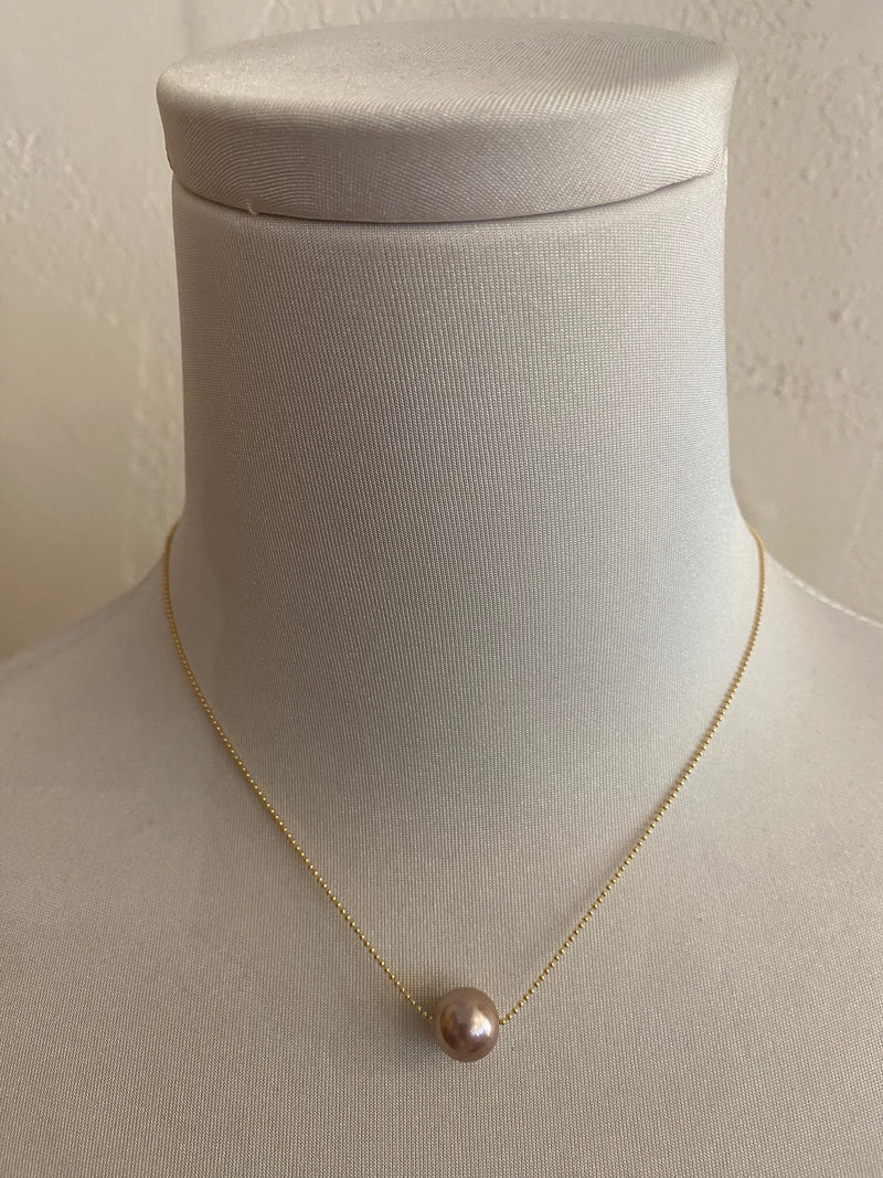 Adjustable Ball Chain Pearl Necklace