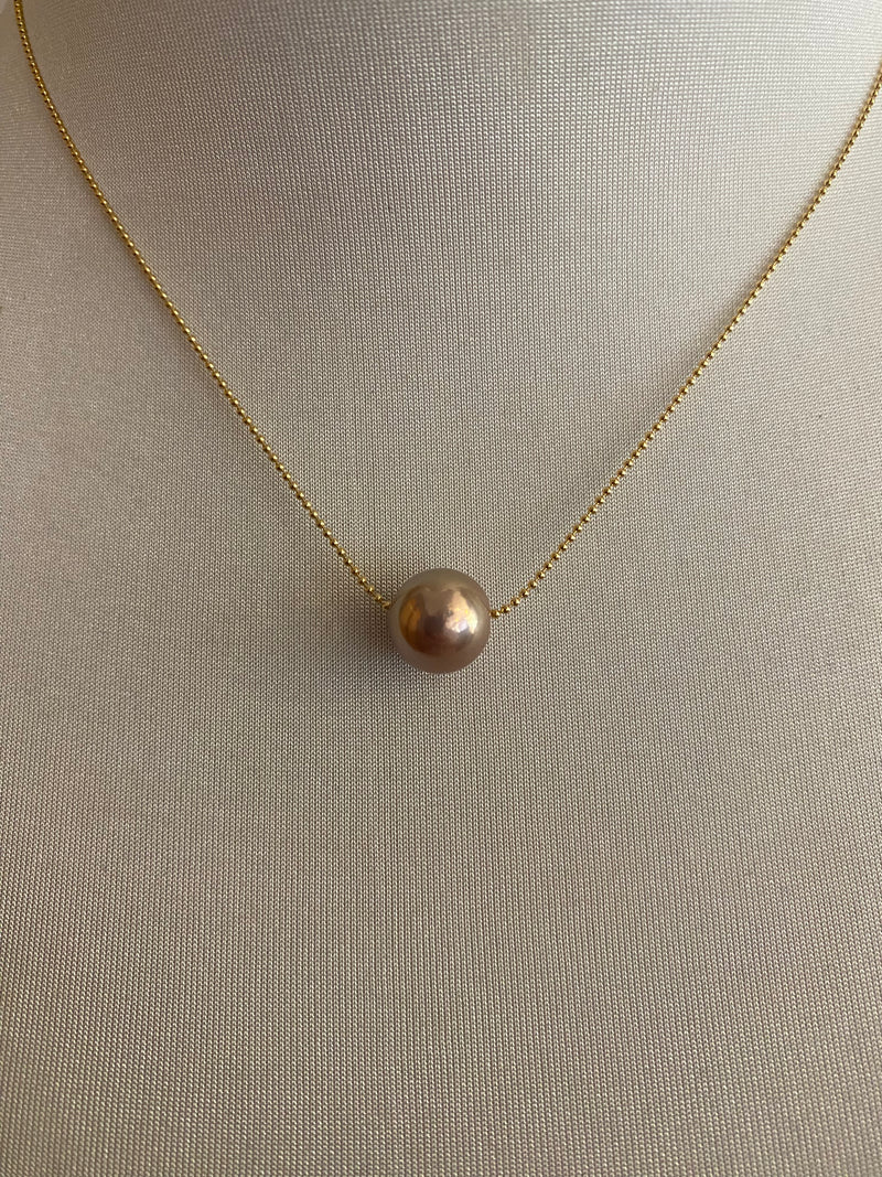 Adjustable Ball Chain Pearl Necklace