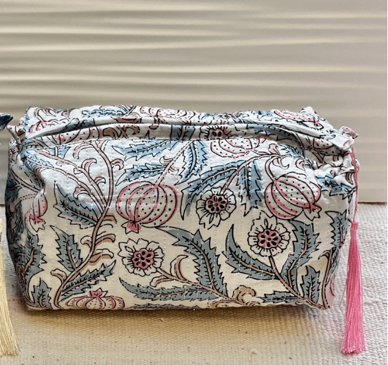 Block Print Cosmetic Bag