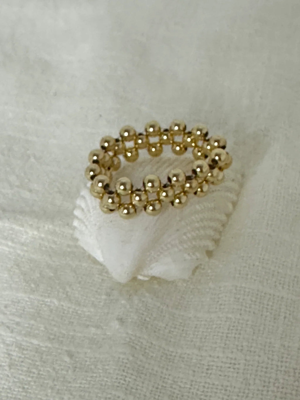 Gold Ball Mesh Ring