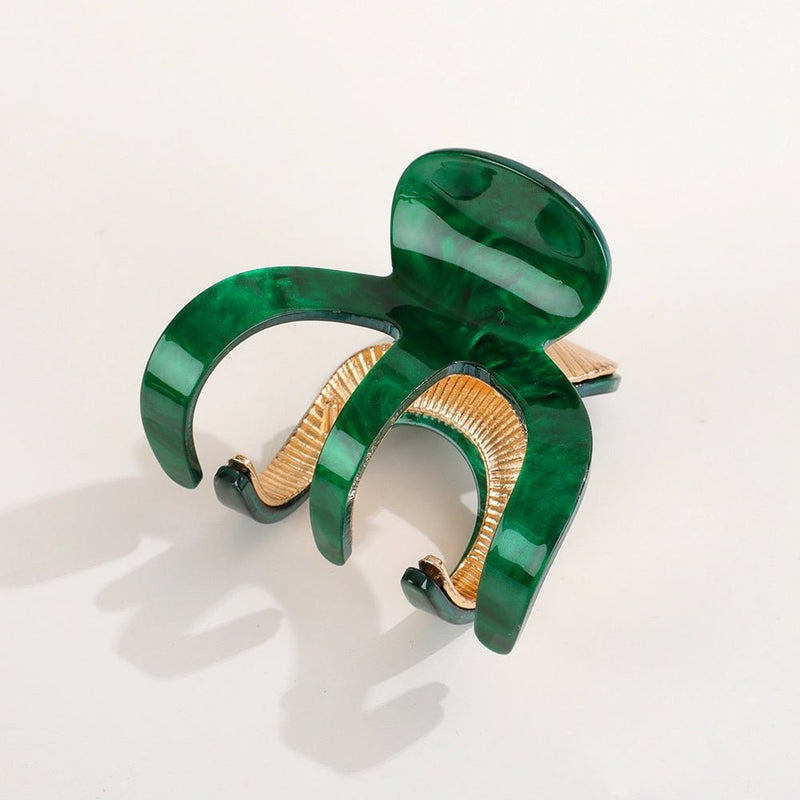 Jade Small Octopus Metal Claw Clip