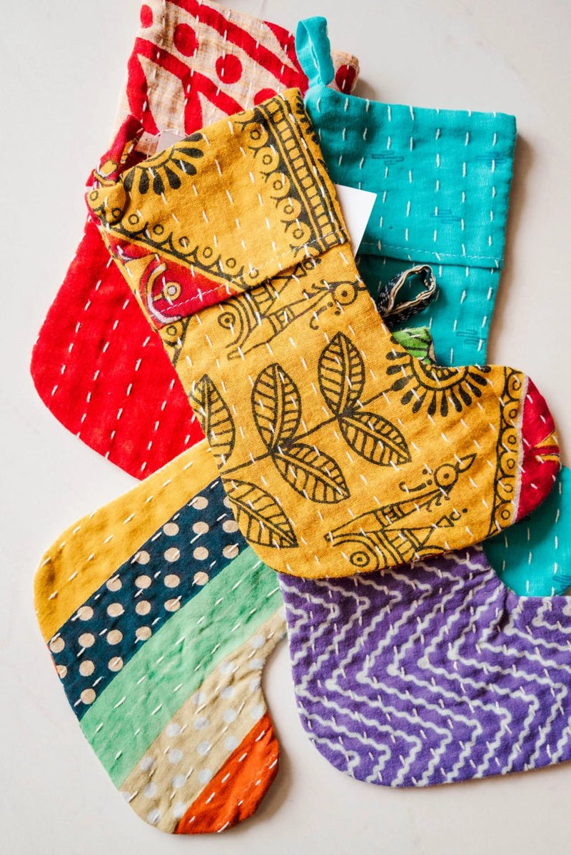 Kantha Christmas Stocking