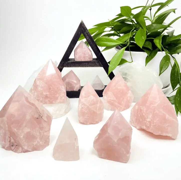 Rose Quartz Semi Polished Point