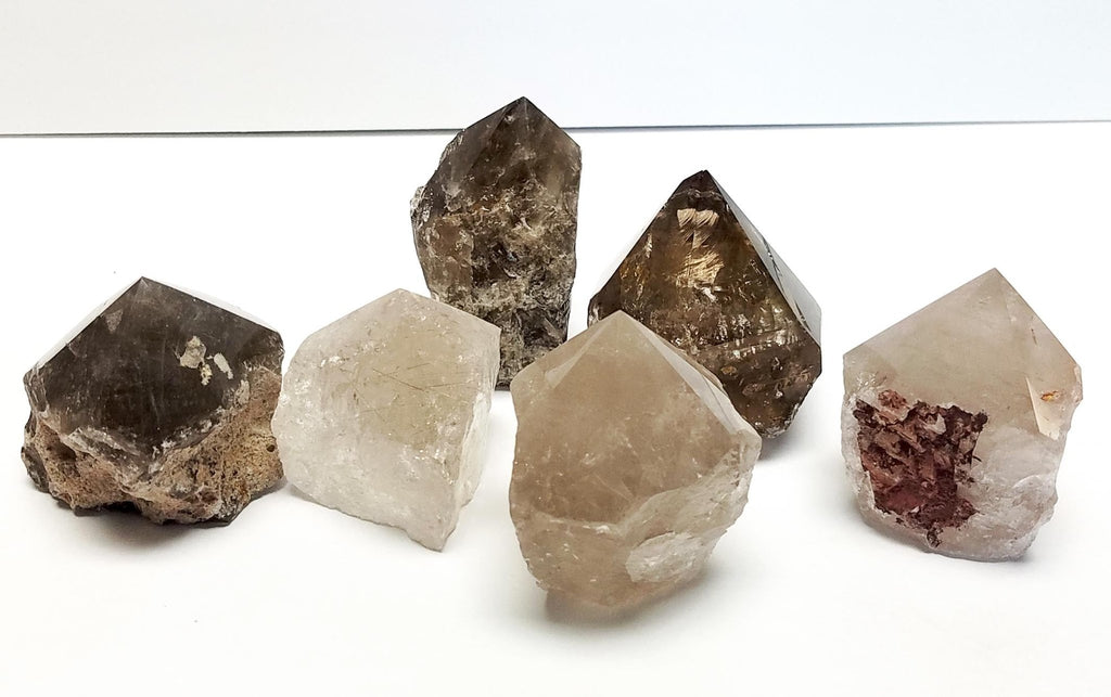 Smokey Quartz Points with Natural Sides