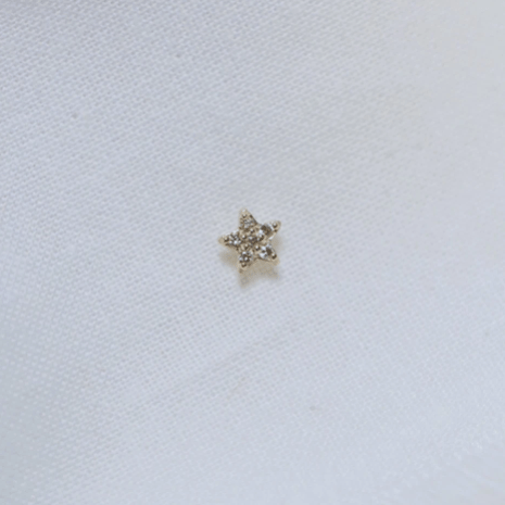 Star Stud Earring With Diamonds